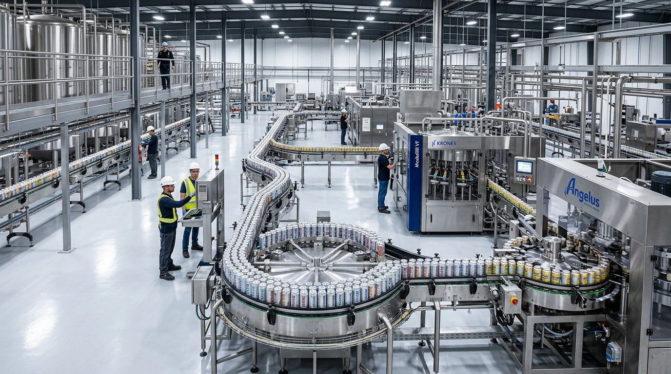 Automated high-speed canning and seaming line at Koladiya Industries
