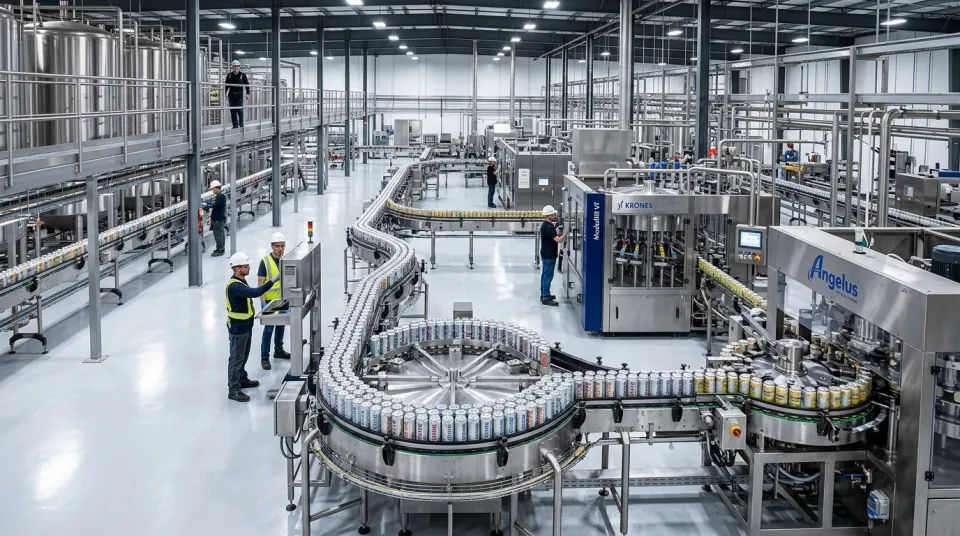 Automated beverage can filling line